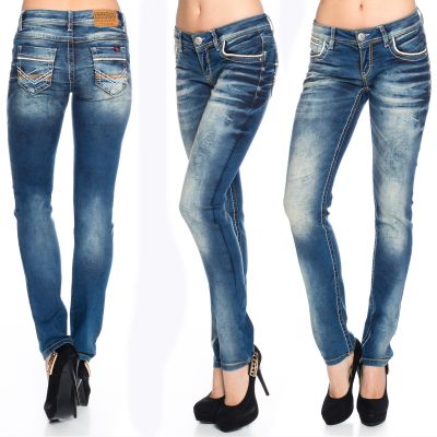 Cipo & Baxx Damen Jeans WD256 blau