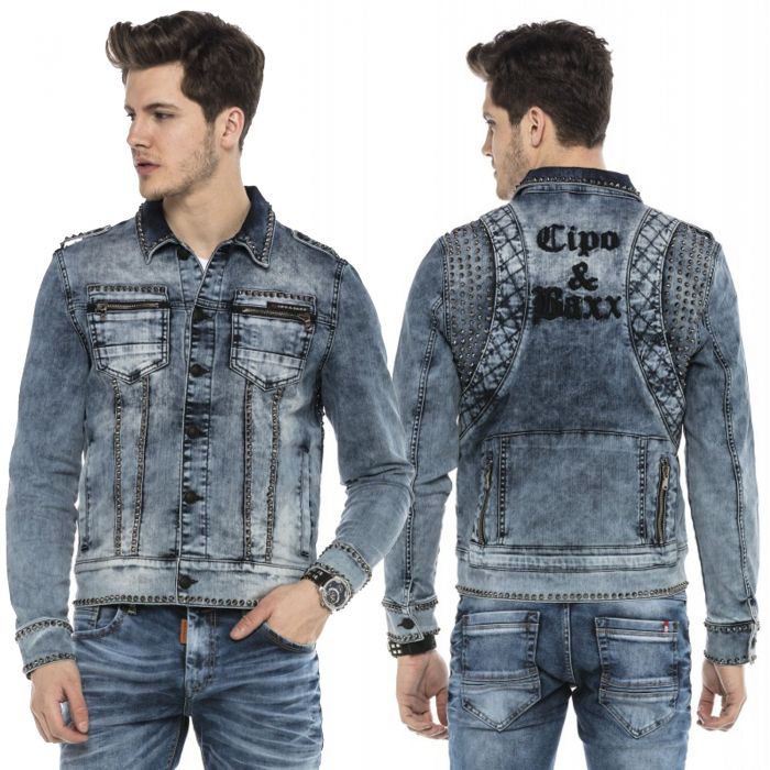 Cipo & Baxx Herren Jeans Jacke 250 Blau